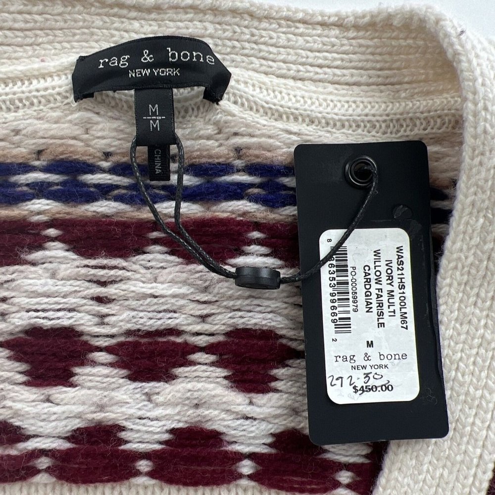 Rag & Bone Cream And Brown Patterned Cardigan - image 5